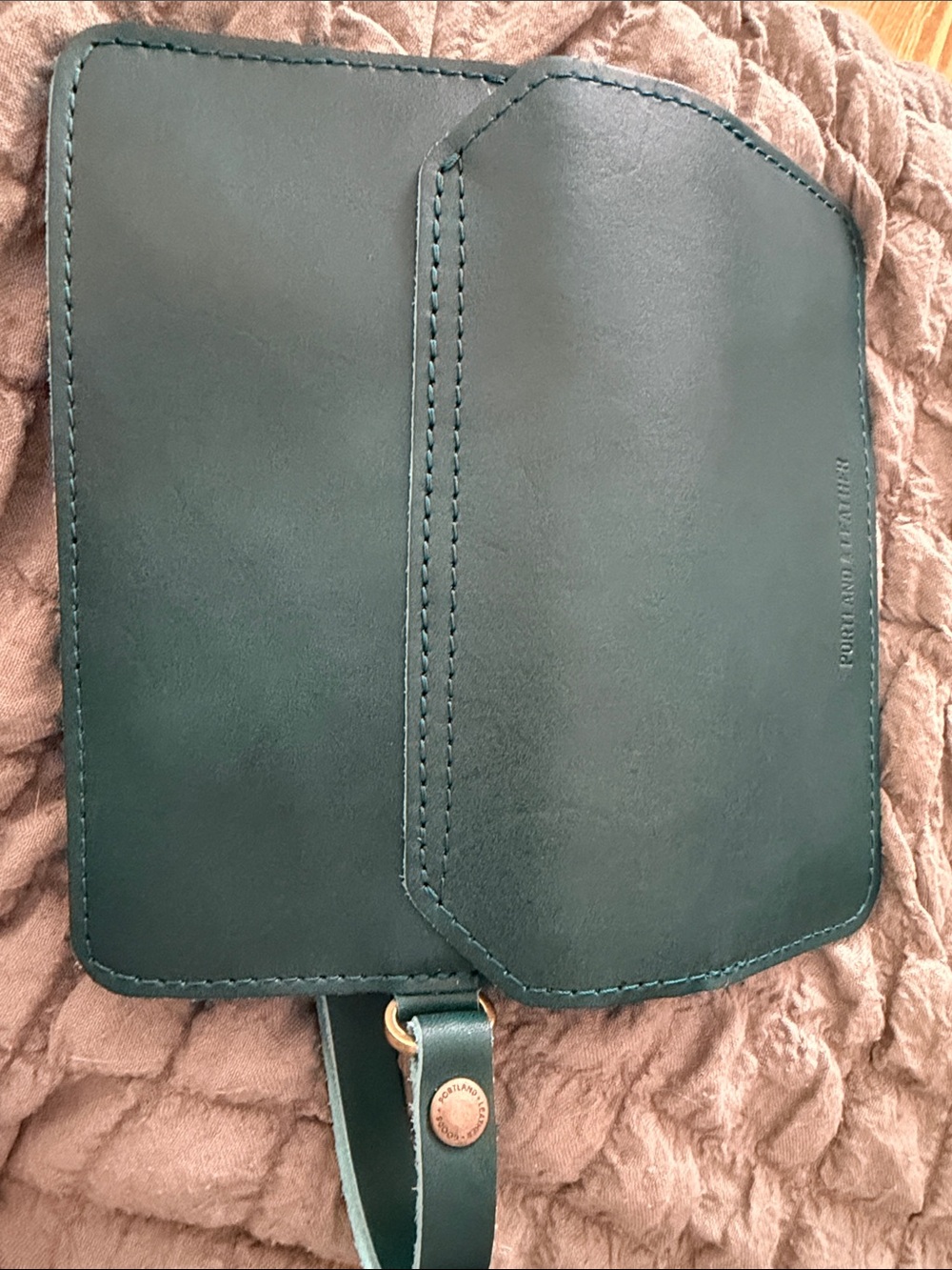 Portland Leather Women's Teal Leather Wallet - Picture 4 of 4